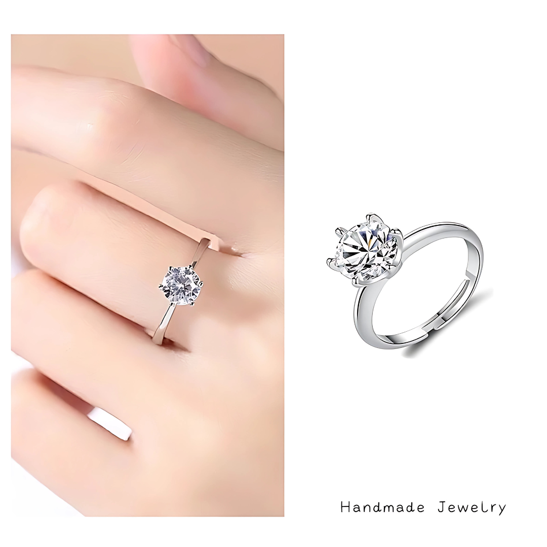 Promise Ring for Women Adjustable Wedding Zircon Ring