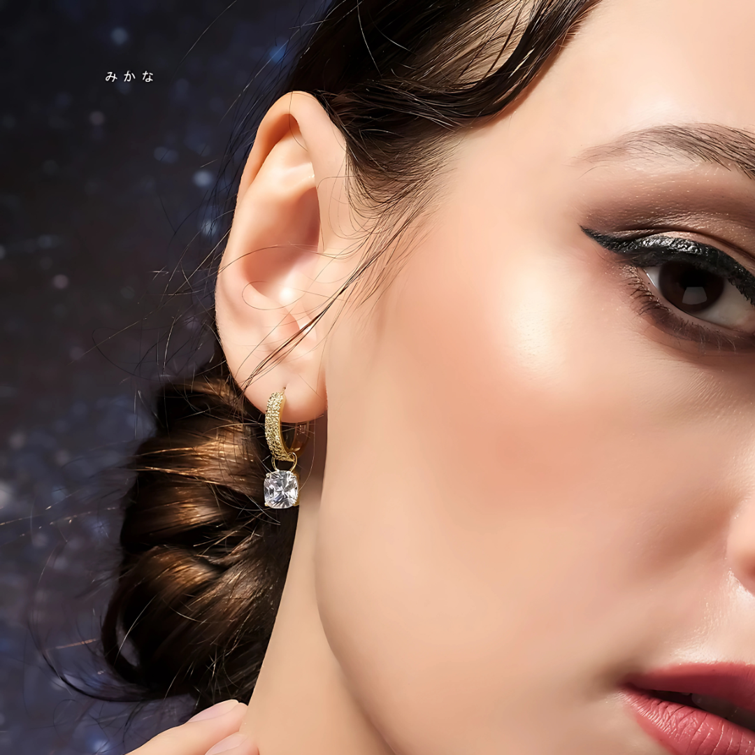 18K Gold Plated Fuin Drop Earrings for Women