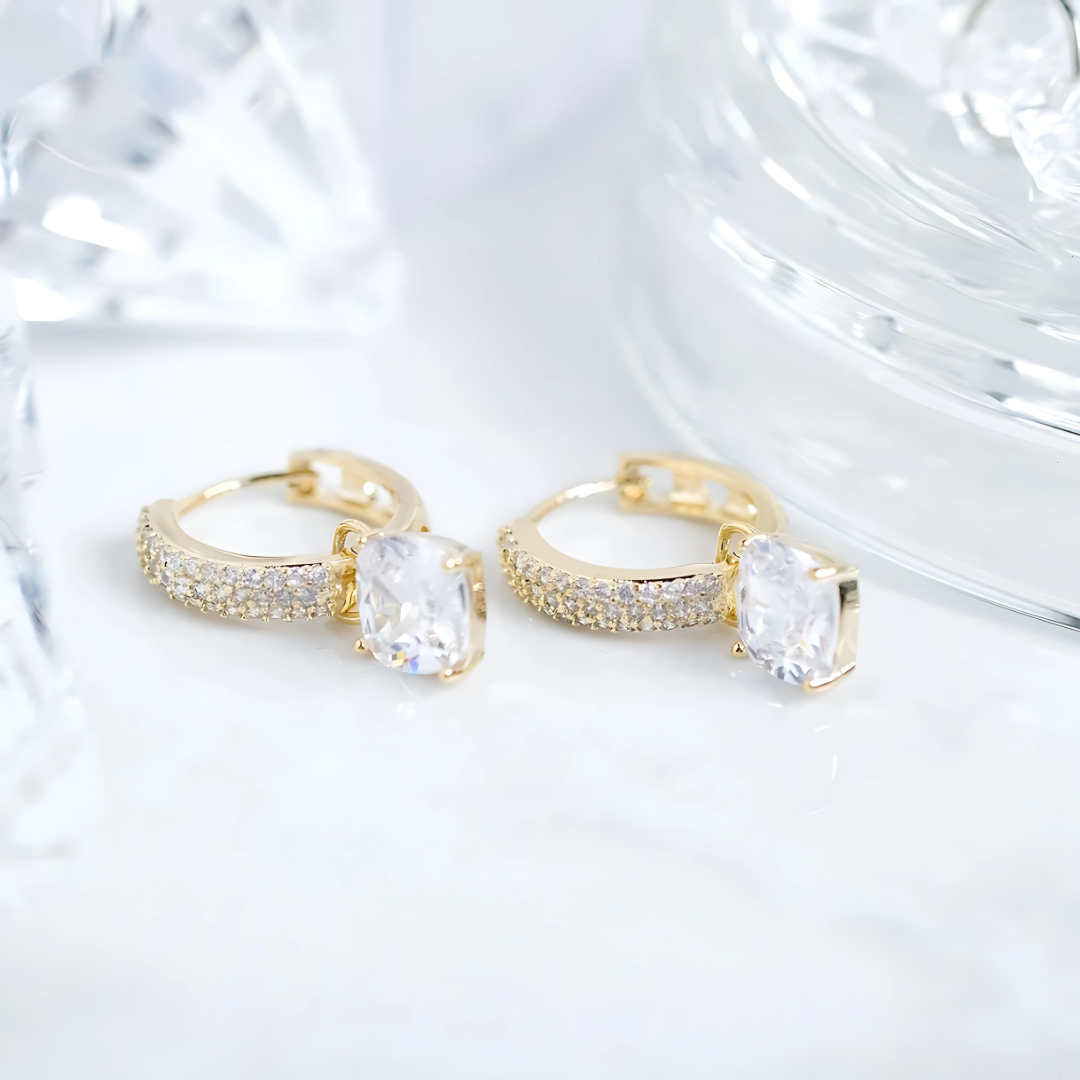 18K Gold Plated Fuin Drop Earrings for Women
