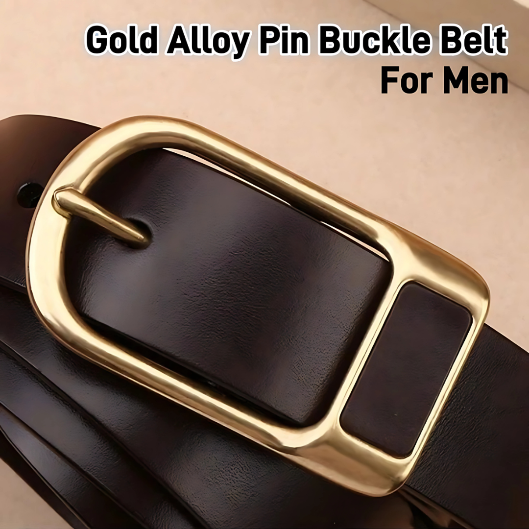 Men's Retro Leather with Pin Buckle Casual Jeans Belt