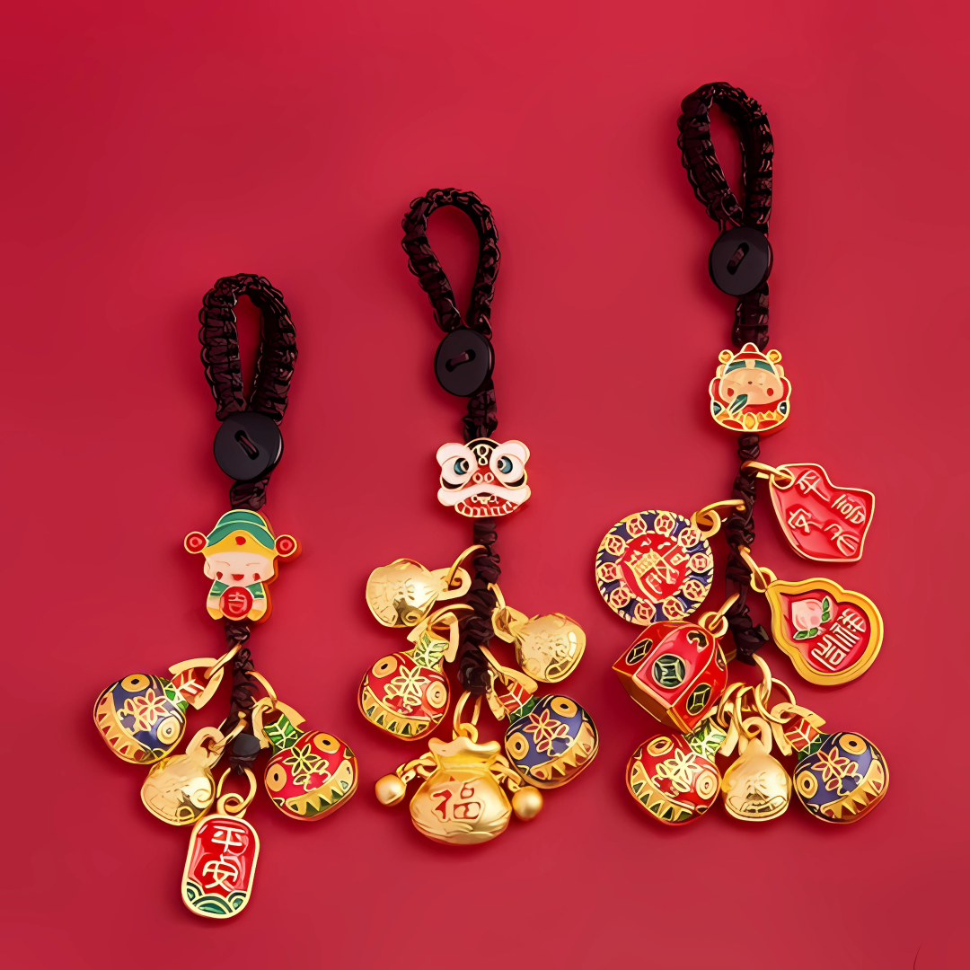 Feng Shui Wealth Protection Keychain – God of Wealth Pendant