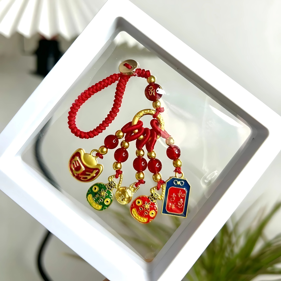 Feng Shui Wealth Protection Keychain – God of Wealth Pendant