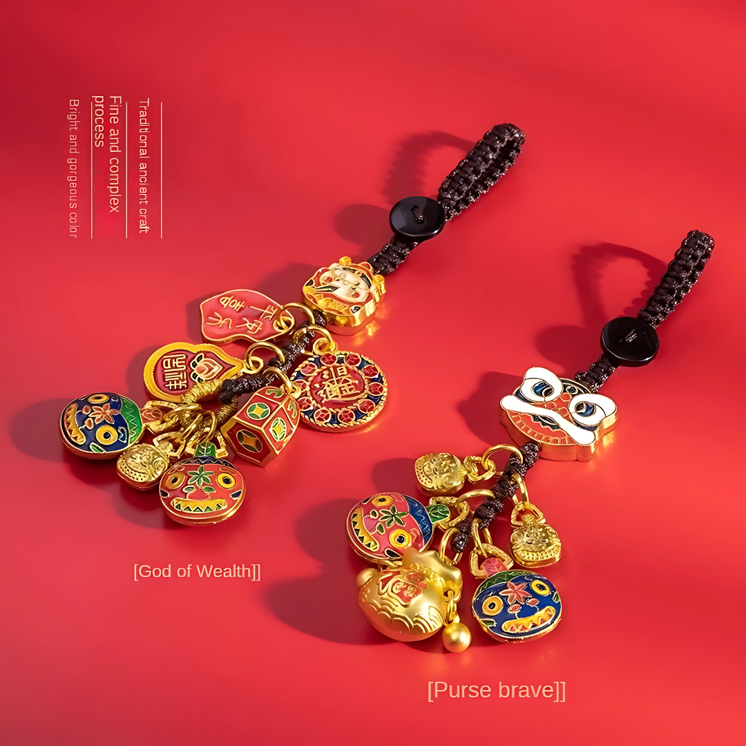 Feng Shui Wealth Protection Keychain – God of Wealth Pendant
