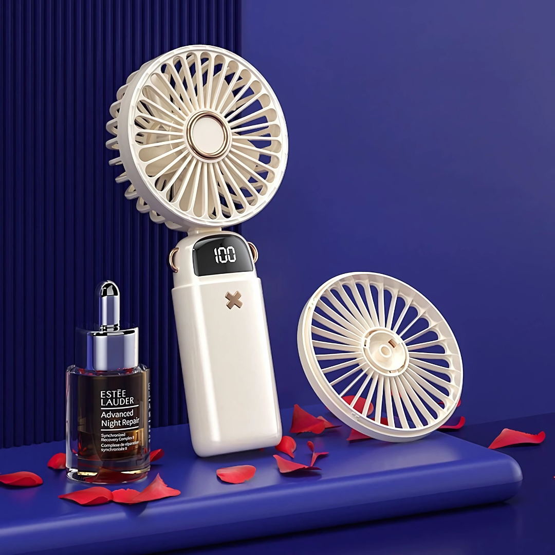 Mini Portable USB Fan 6000mAh Rechargeable Handheld & Desktop
