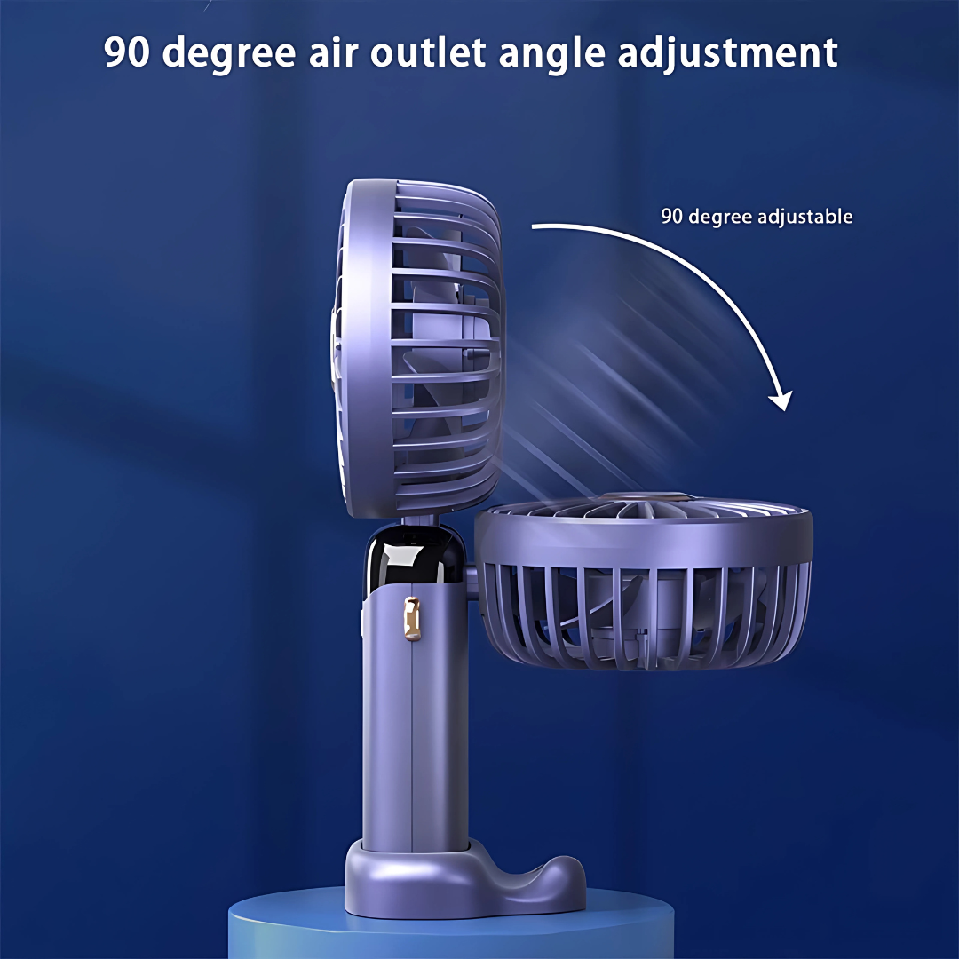 Mini Portable USB Fan 6000mAh Rechargeable Handheld & Desktop
