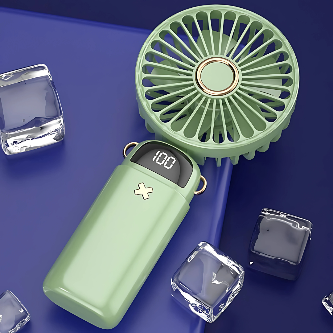 Mini Portable USB Fan 6000mAh Rechargeable Handheld & Desktop