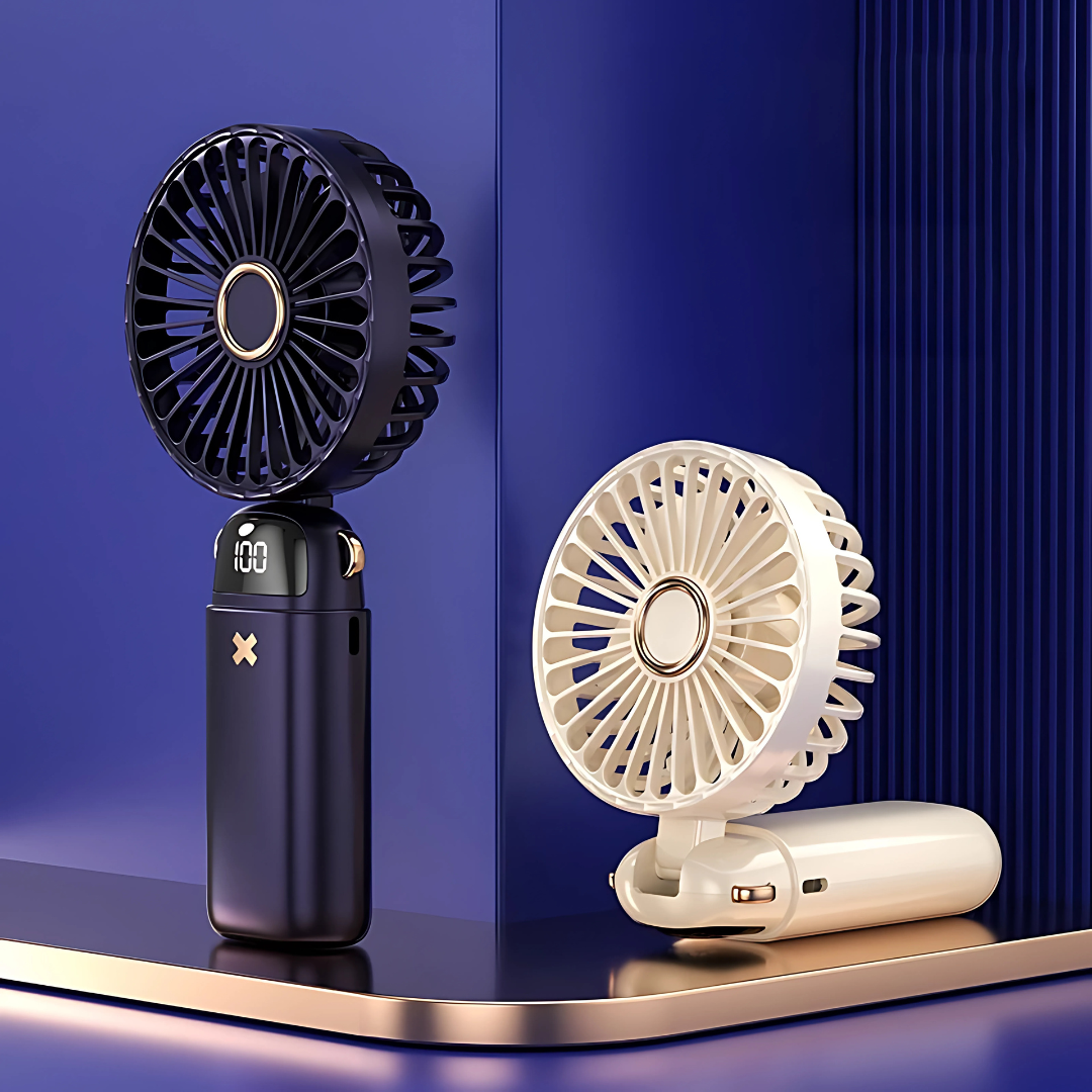 Mini Portable USB Fan 6000mAh Rechargeable Handheld & Desktop