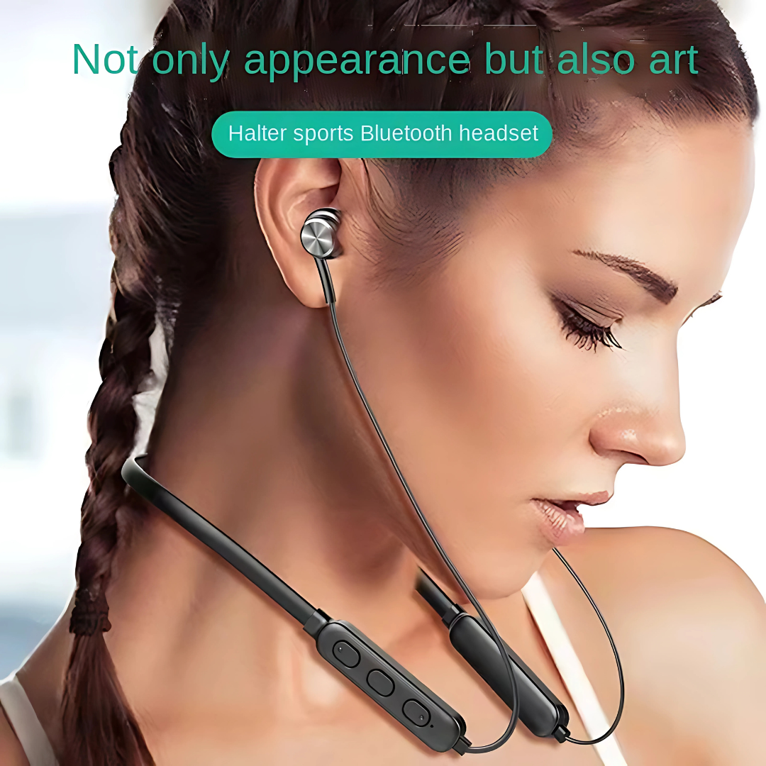 Neck-Mounted Bluetooth Headset Waterproof Sports Wireless Earphones with Mic