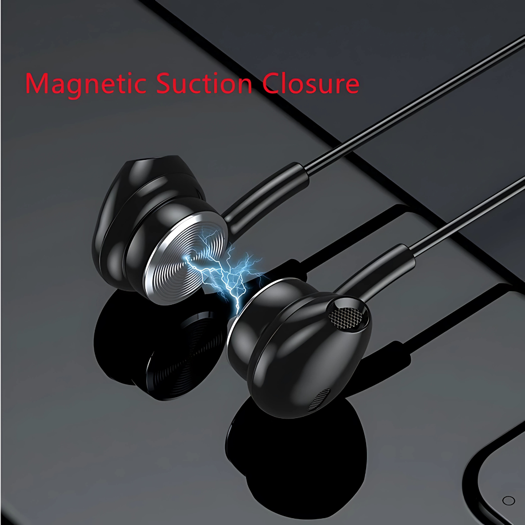 Neck-Mounted Bluetooth Headset Waterproof Sports Wireless Earphones with Mic