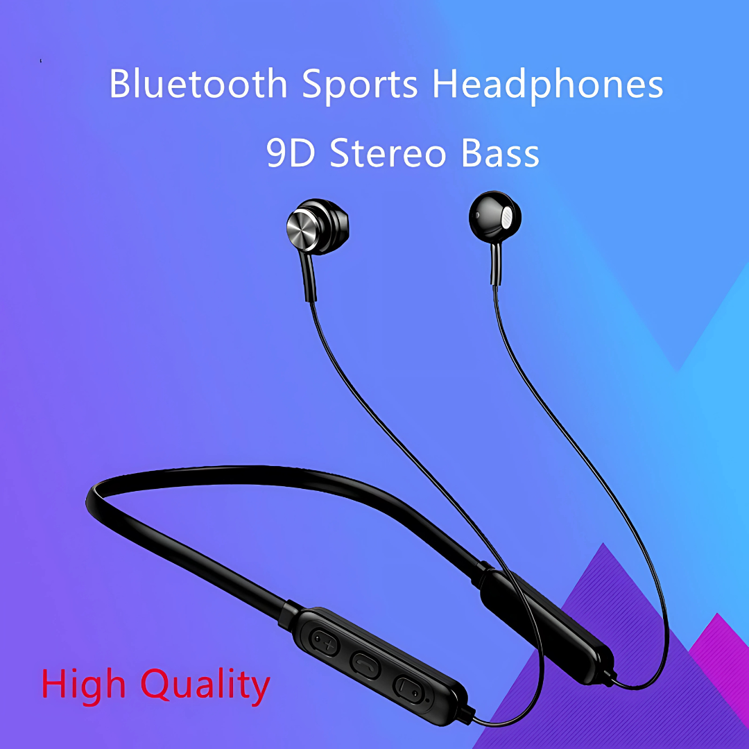 Neck-Mounted Bluetooth Headset Waterproof Sports Wireless Earphones with Mic