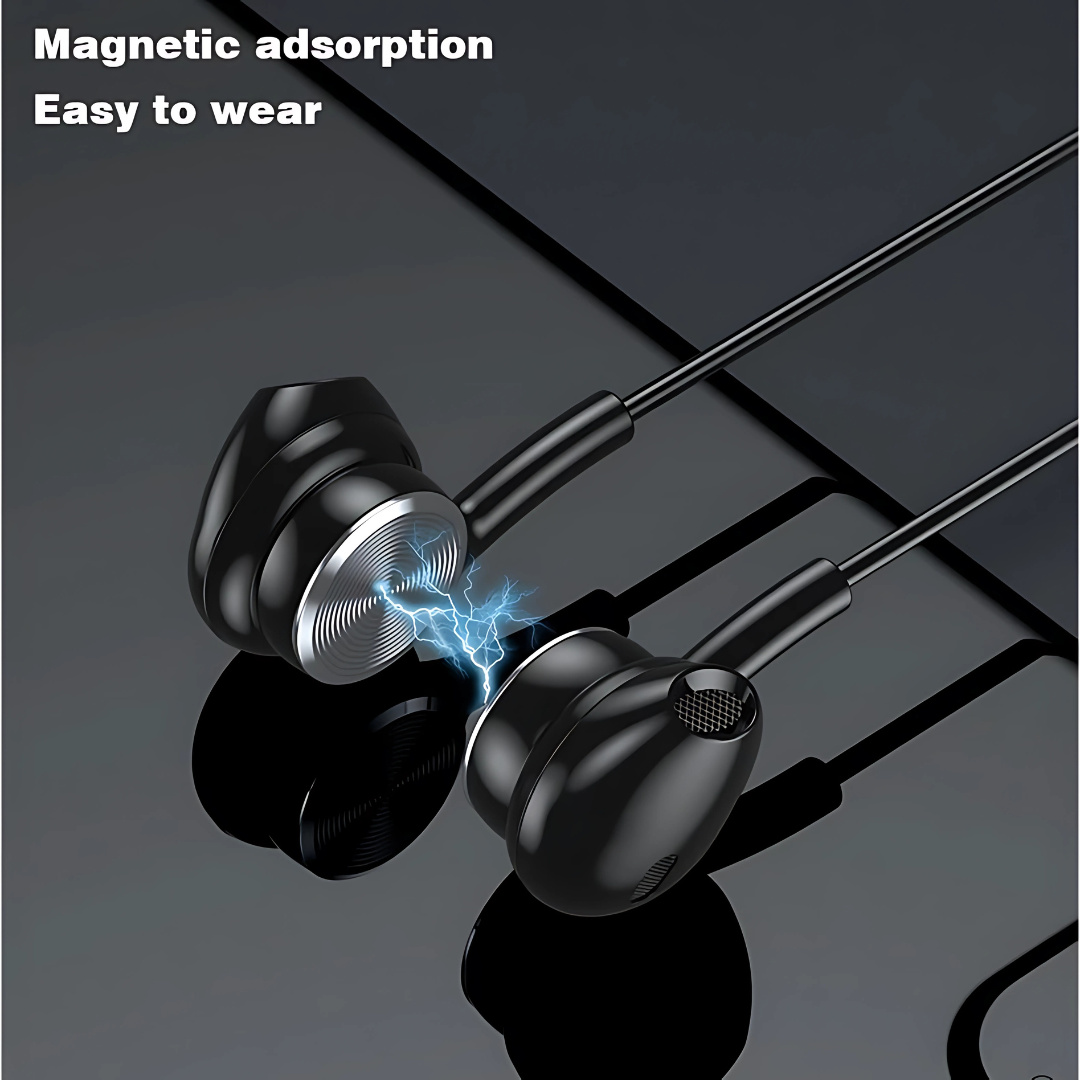 Neck-Mounted Bluetooth Headset Waterproof Sports Wireless Earphones with Mic