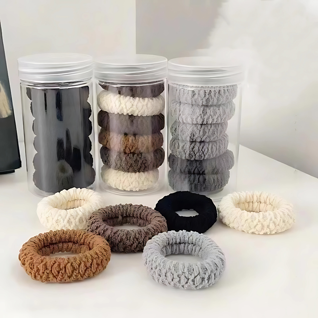 6pcs Korean Donut Hair Rope Scrunchies Thick High Elastic Hair Bands