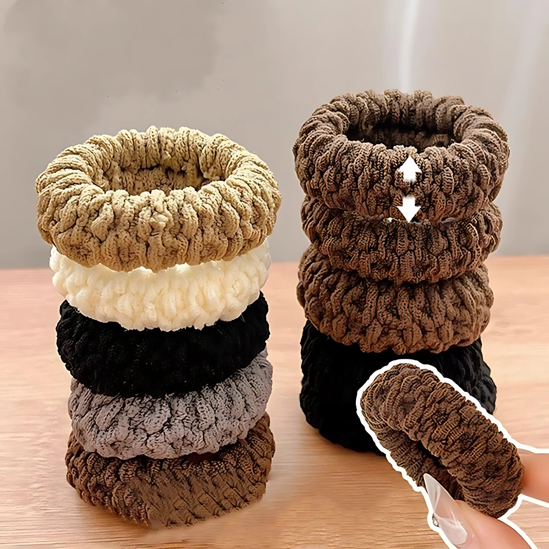 6pcs Korean Donut Hair Rope Scrunchies Thick High Elastic Hair Bands