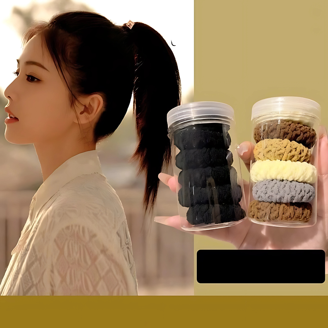 6pcs Korean Donut Hair Rope Scrunchies Thick High Elastic Hair Bands