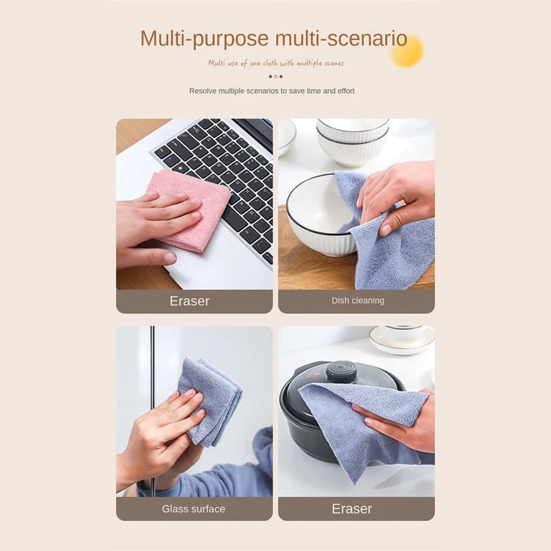 Microfiber Kitchen Dishcloths (20 Pcs) Super Absorbent, Quick-Dry & Reusable Cleaning Cloths