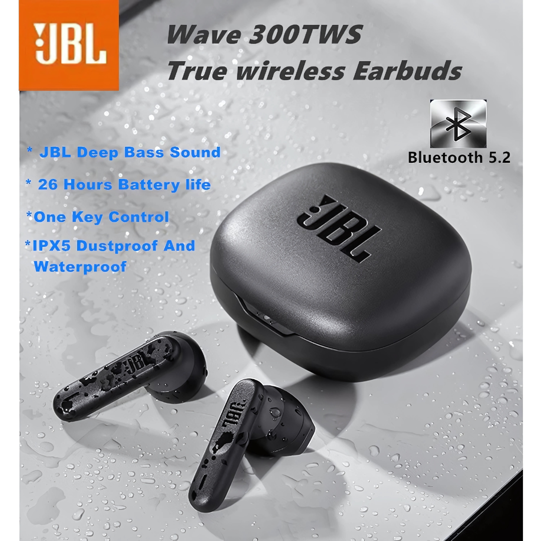 JBL T300WS TWS Wireless Bluetooth Earbuds | Deep Bass Headphones