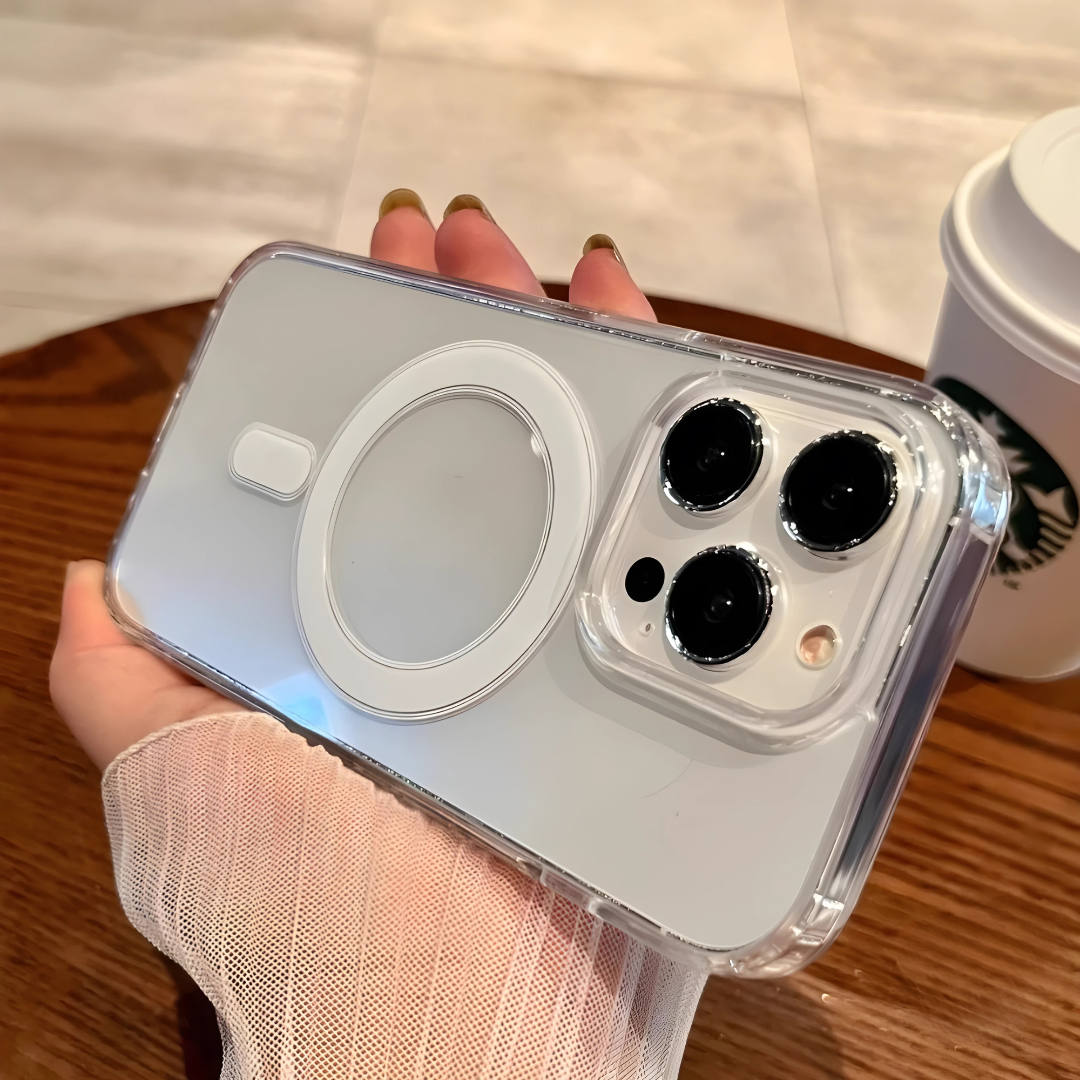 Transparent Magnetic iPhone Case – Clear Shockproof MagSafe Cover for iPhone