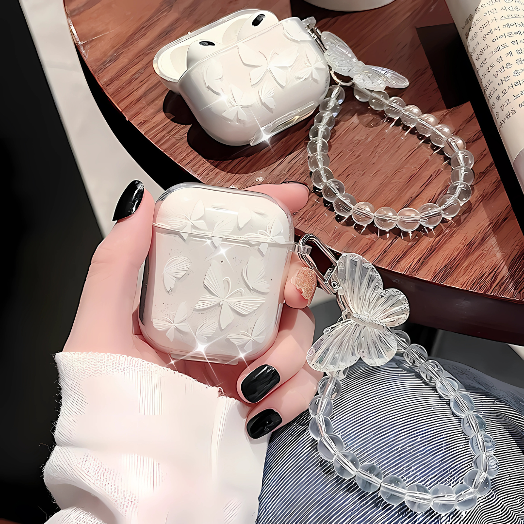 Cute Butterfly AirPods Case Soft Silicone Protective Cover for AirPods