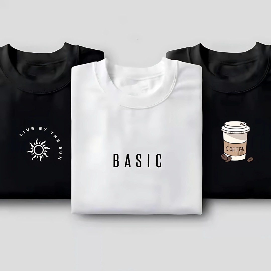 Minimalist T-Shirt for Men & Women Black & White Round Neck Shirt