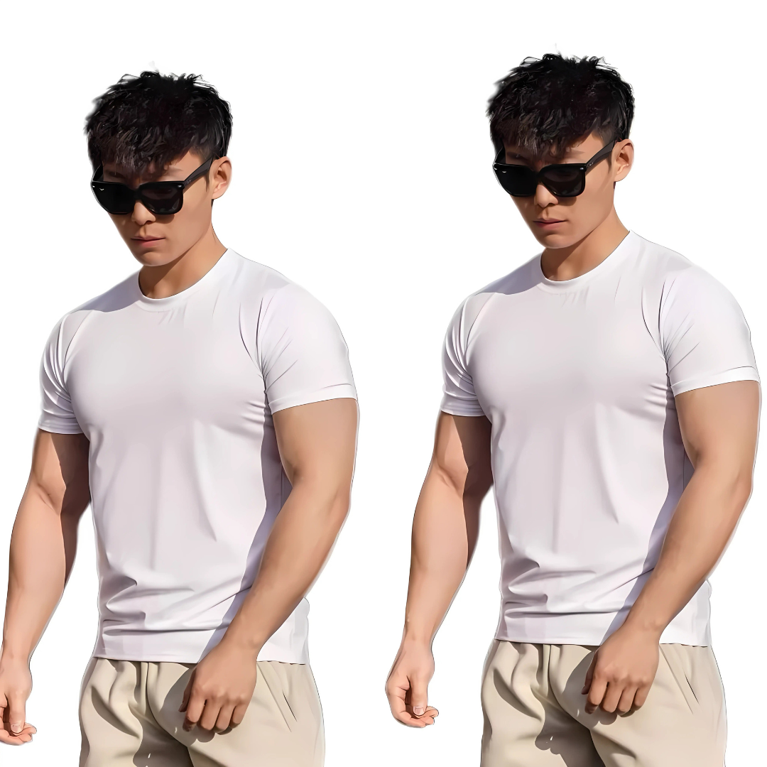 Men’s Casual Round Neck Dri-Fit Shirt Breathable Sports & Everyday Wear