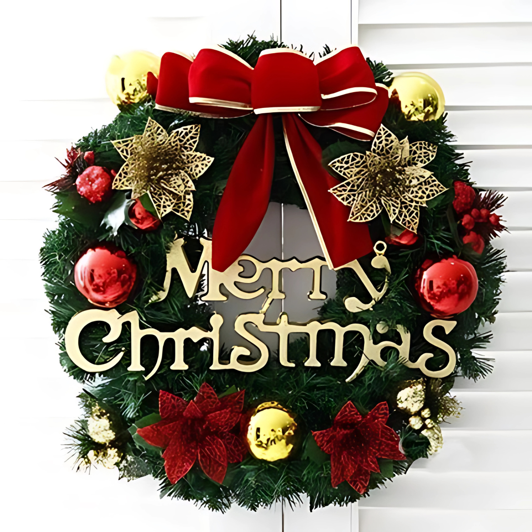 Christmas Wreath Decoration – Festive Door, Wall & Tree Ornament Holiday Décor