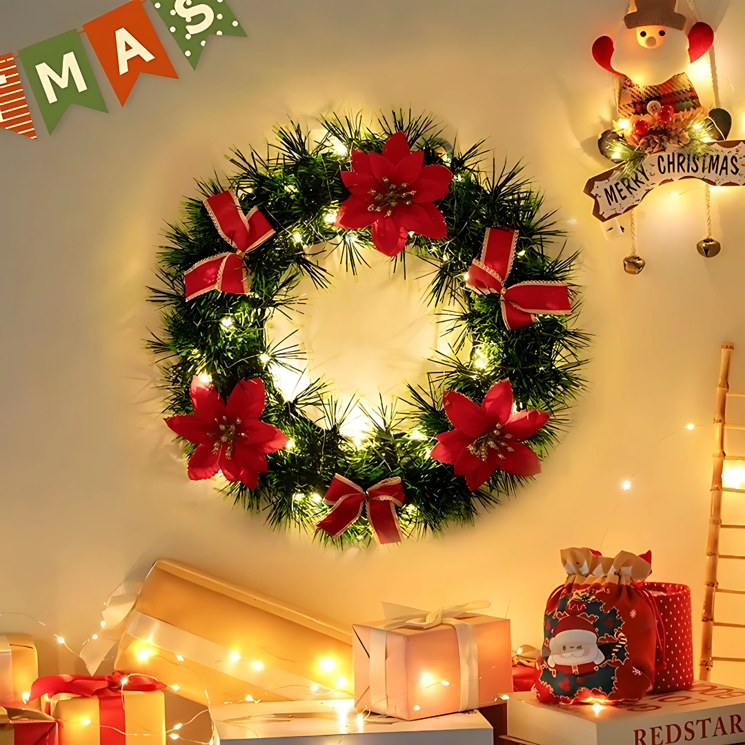 Christmas Wreath Decoration – Festive Door, Wall & Tree Ornament Holiday Décor