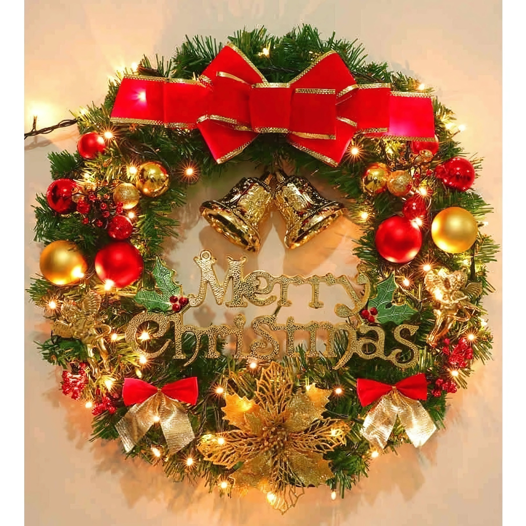 Christmas Wreath Decoration – Festive Door, Wall & Tree Ornament Holiday Décor