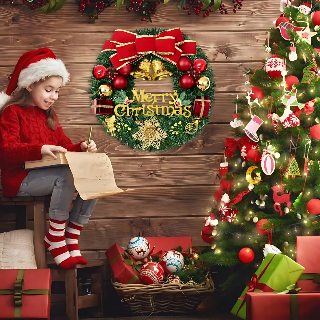 Christmas Wreath Decoration – Festive Door, Wall & Tree Ornament Holiday Décor