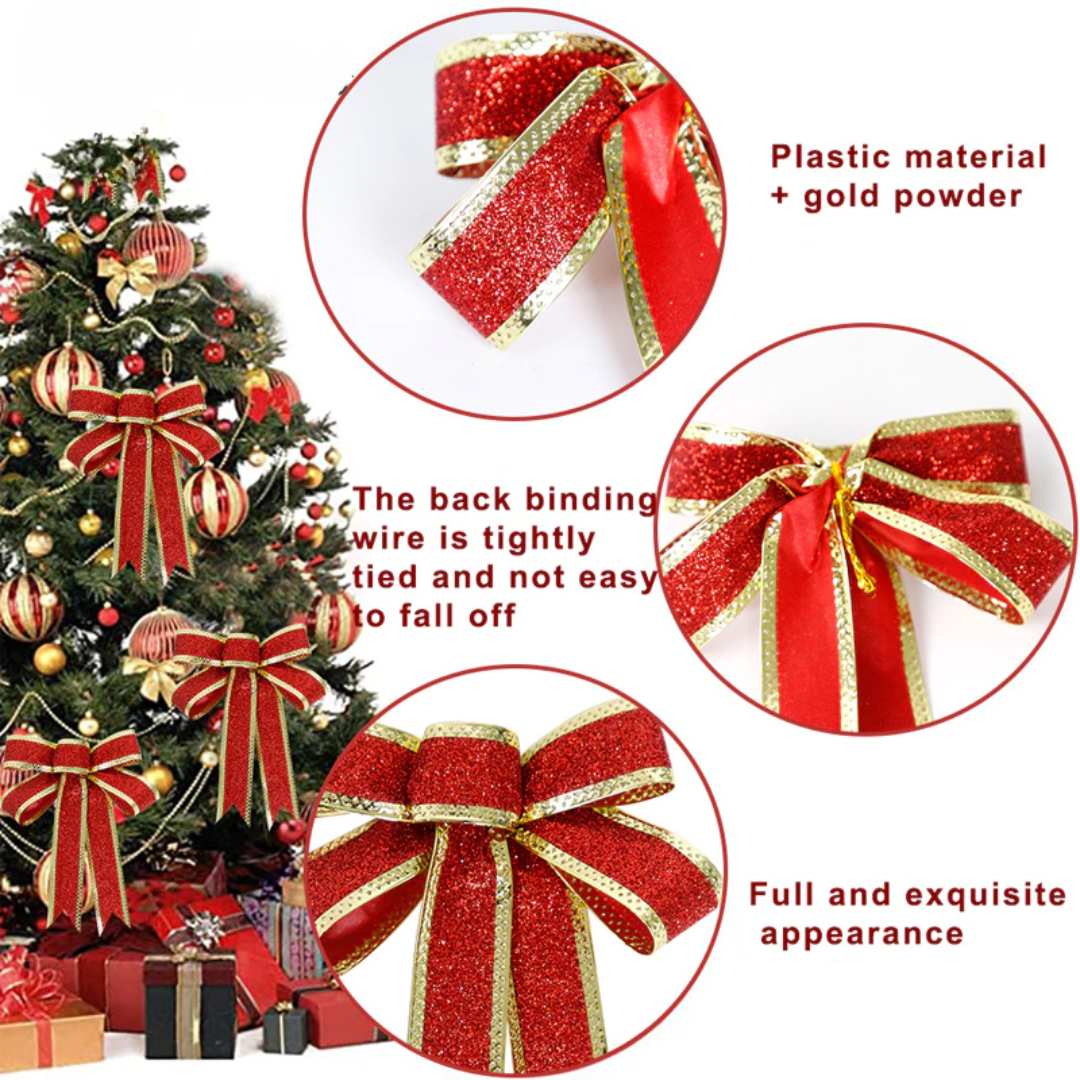 8cm Christmas Bows Hanging Ornaments