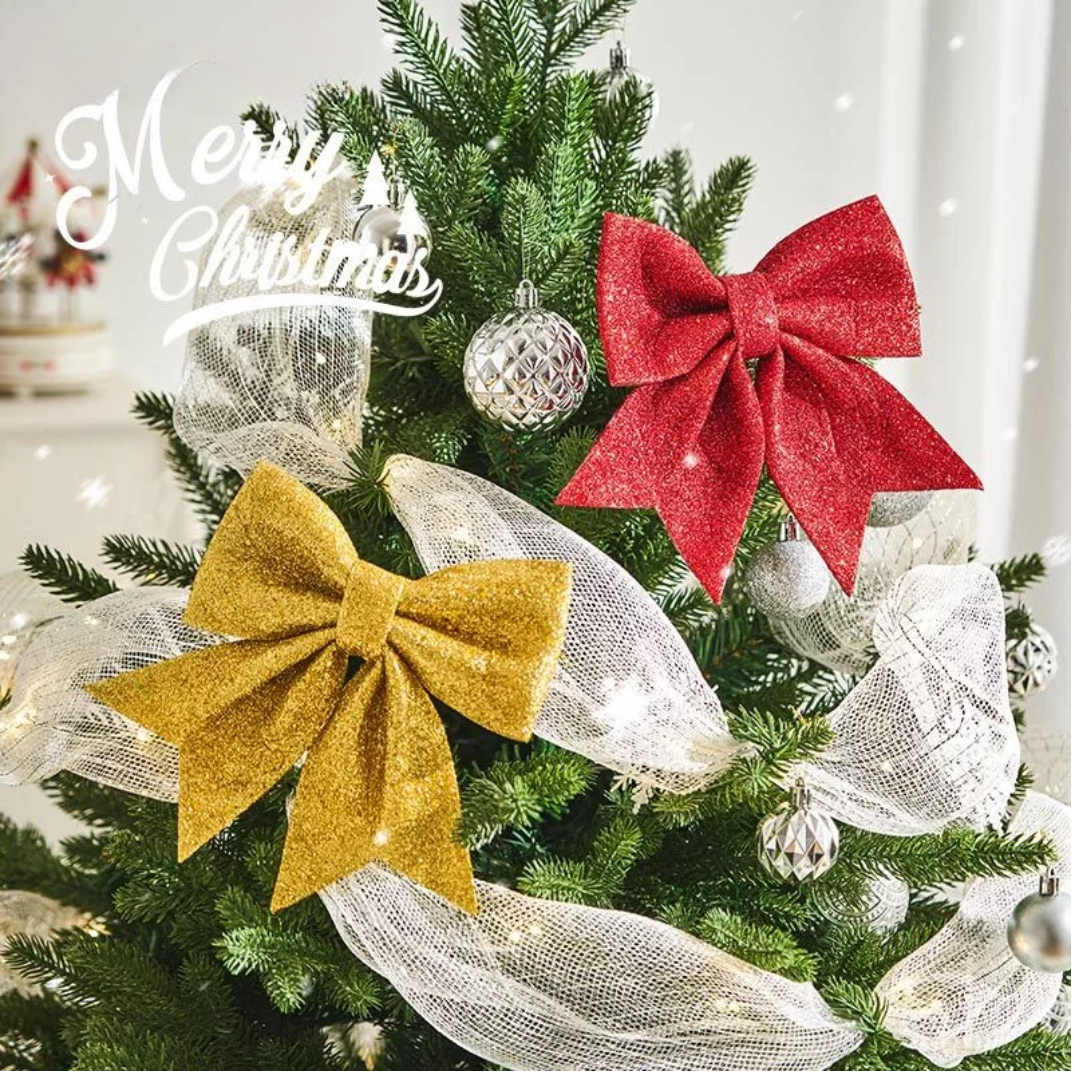 8cm Christmas Bows Hanging Ornaments