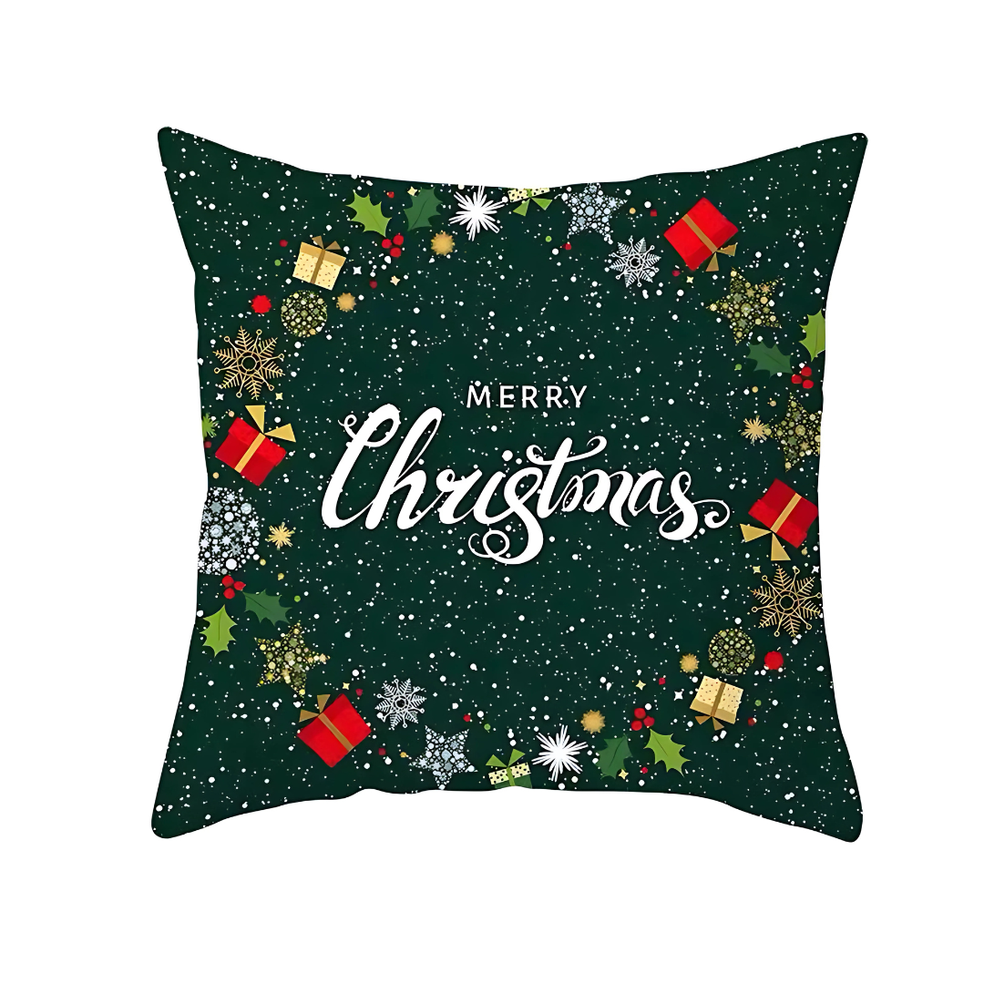 Merry Christmas Sofa Pillow Case 45x45cm Cotton Throw Pillow Cover for Holiday
