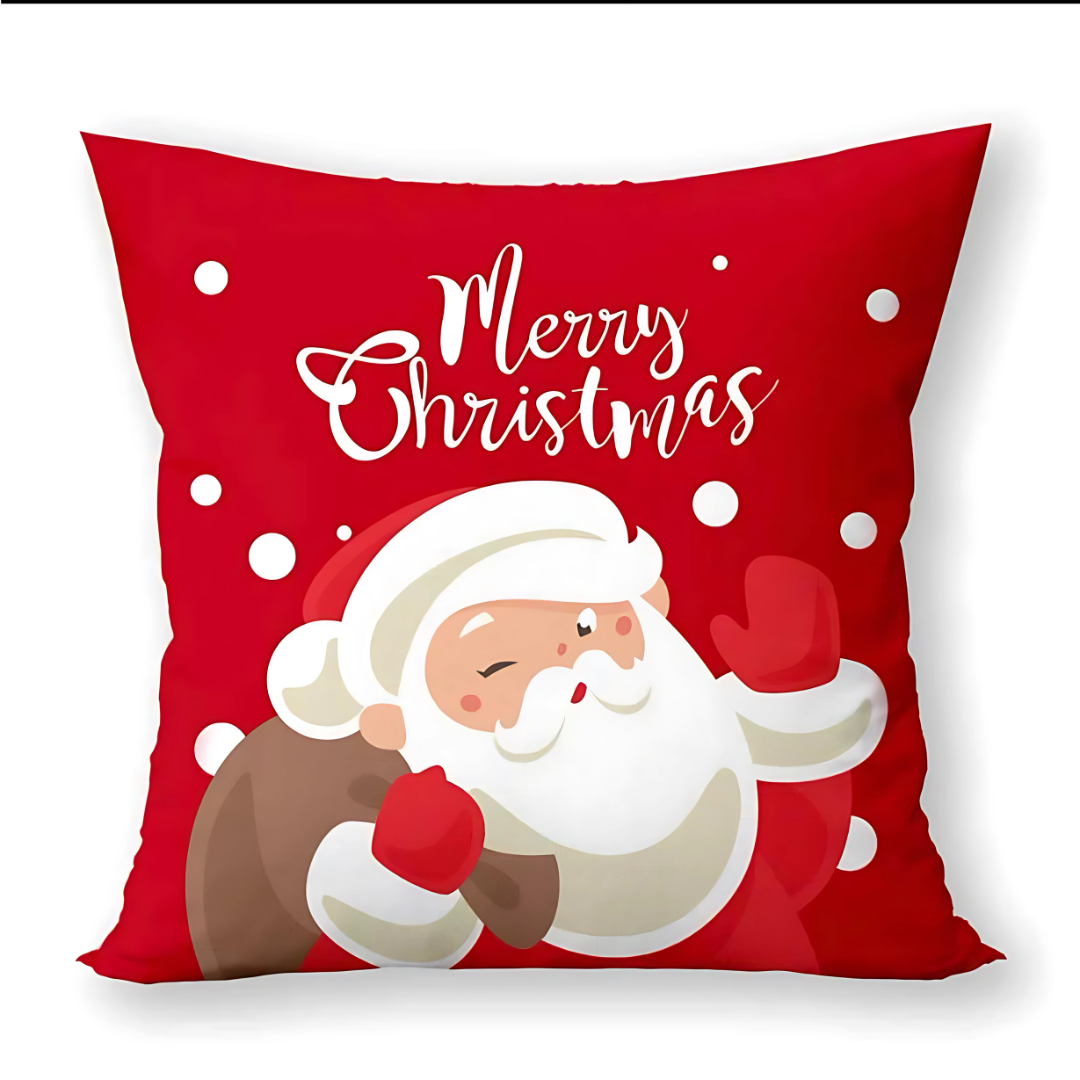 Merry Christmas Sofa Pillow Case 45x45cm Cotton Throw Pillow Cover for Holiday