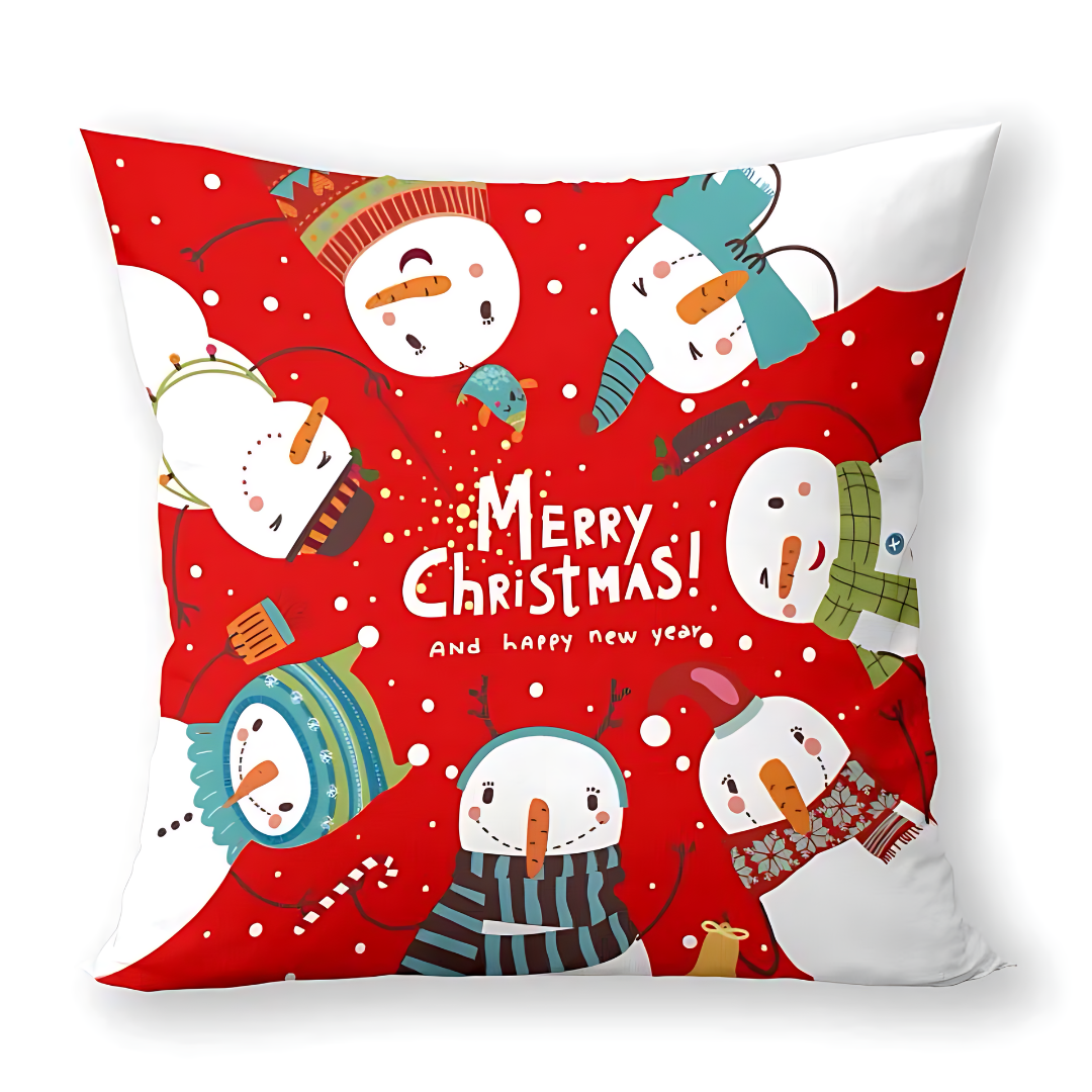 Merry Christmas Sofa Pillow Case 45x45cm Cotton Throw Pillow Cover for Holiday