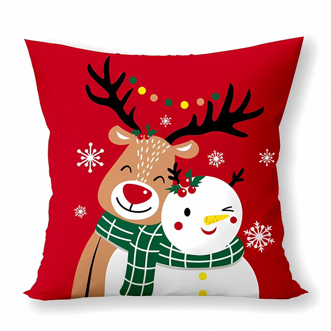 Merry Christmas Sofa Pillow Case 45x45cm Cotton Throw Pillow Cover for Holiday