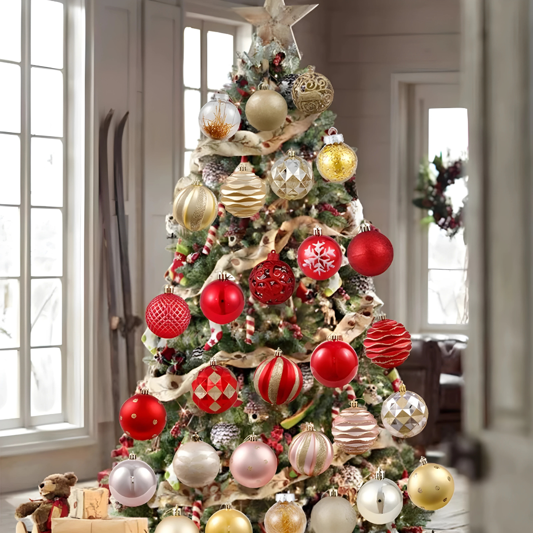 6Pcs 6CM Colorful Christmas Balls Xmas Tree Ornaments