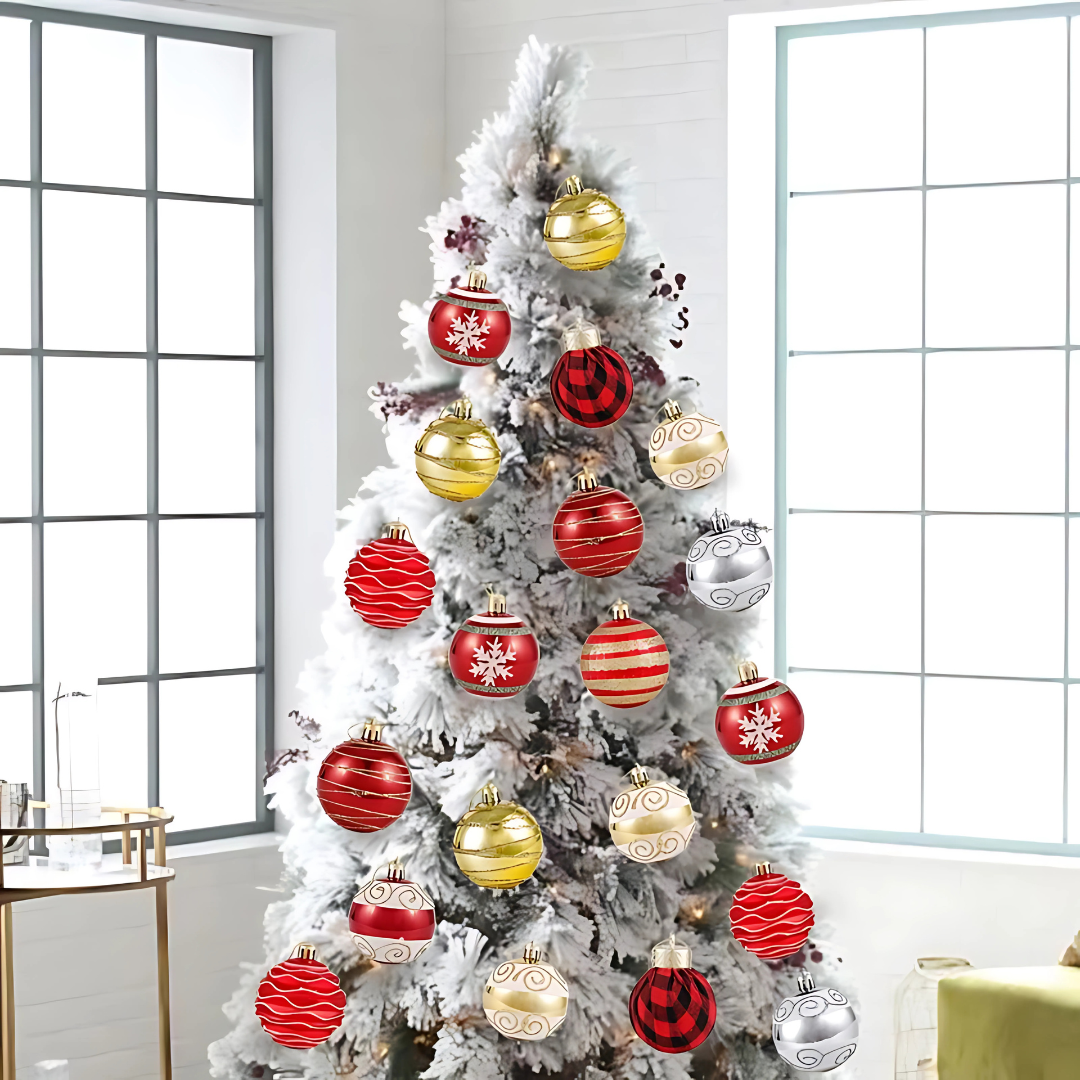 6Pcs 6CM Colorful Christmas Balls Xmas Tree Ornaments