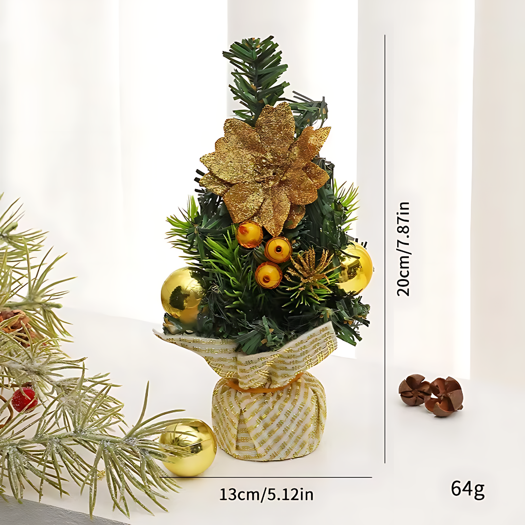 Mini Christmas Tree Desktop Decoration with Ornaments