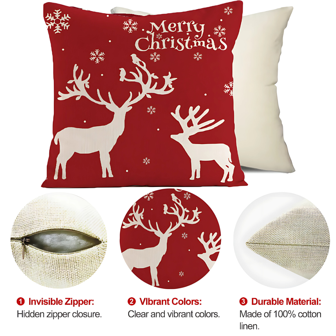 Merry Christmas Sofa Pillowcase 45x45cm Cotton Throw Pillow Cover