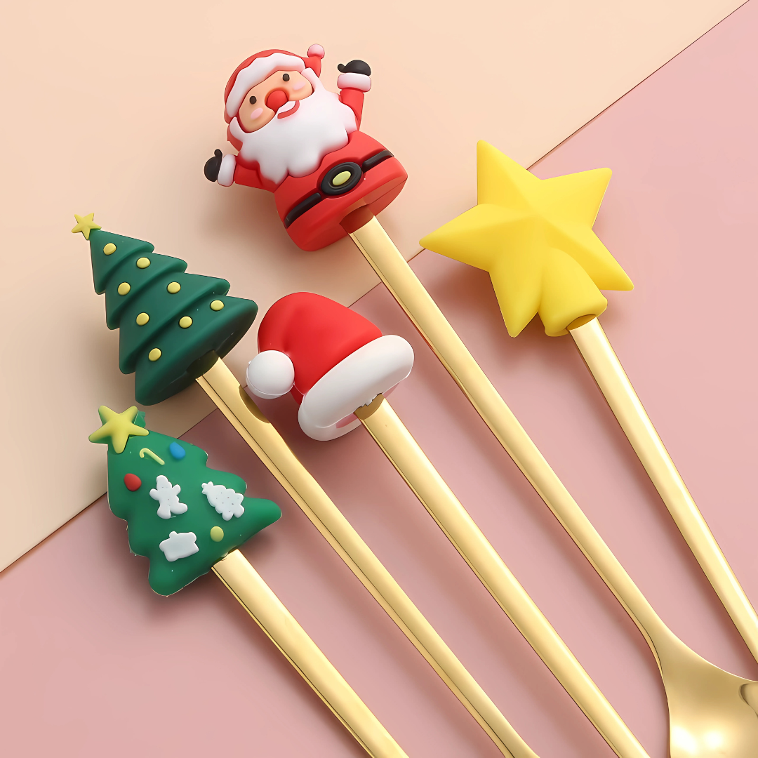 Stainless Steel Christmas Spoon & Fork Gift Set