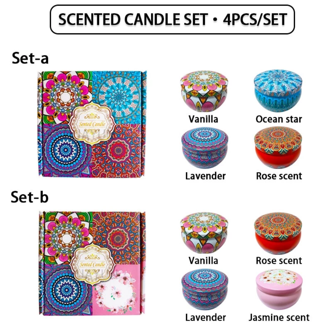 Scented Candle Gift Set (4-in-1) Home Fragrance Souvenir