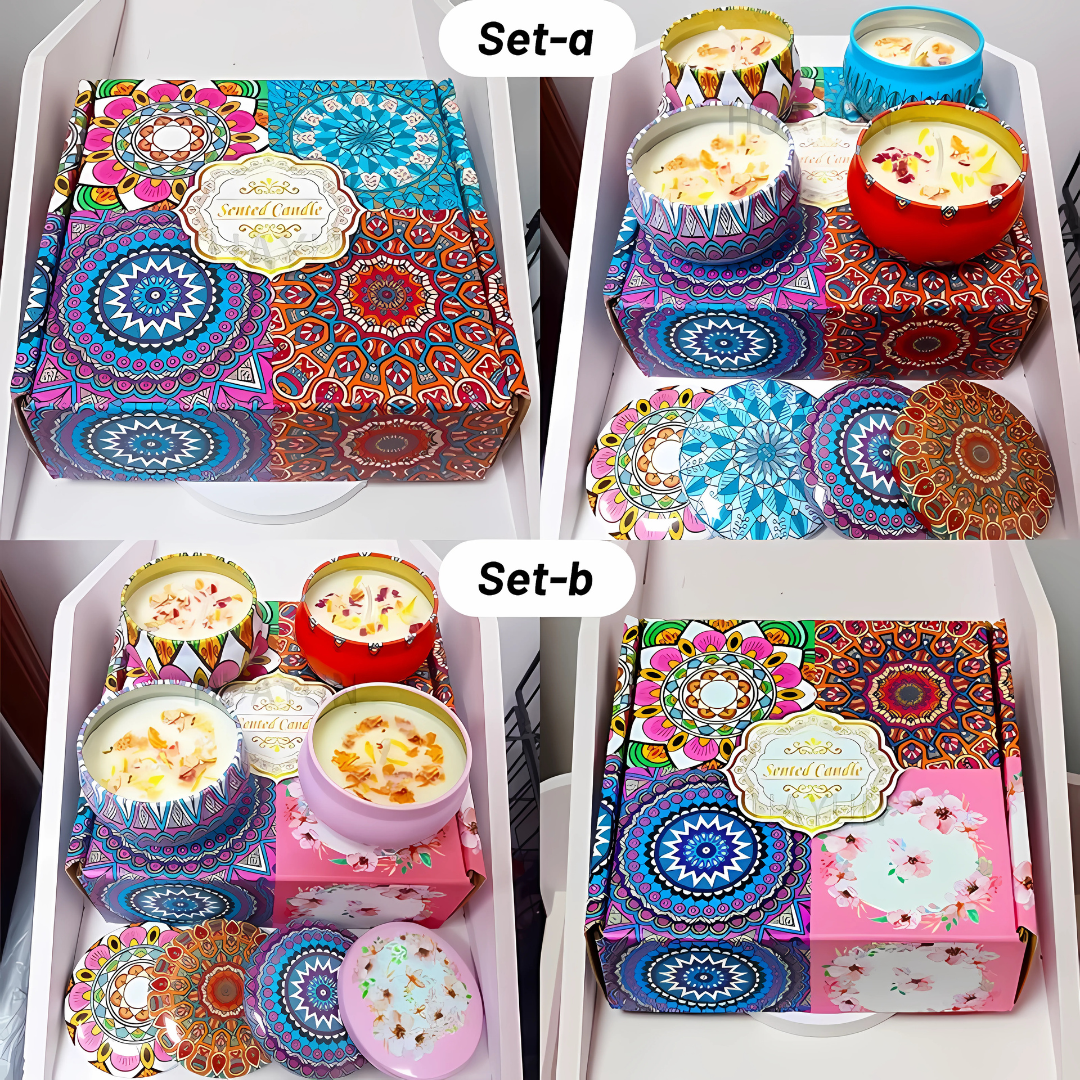 Scented Candle Gift Set (4-in-1) Home Fragrance Souvenir