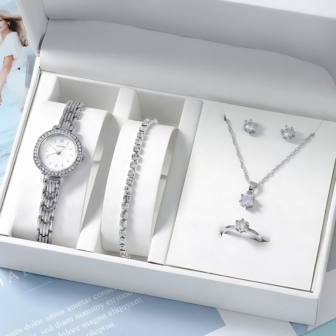 6PCS Women’s Watch Gift Set with Box