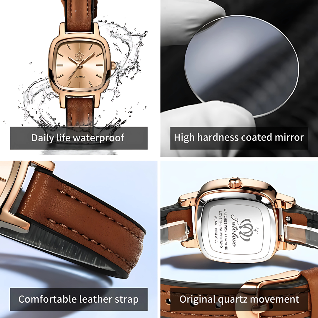 Fate Love Women’s Watch Original Waterproof Fashion Leather Strap Timepiece with Box