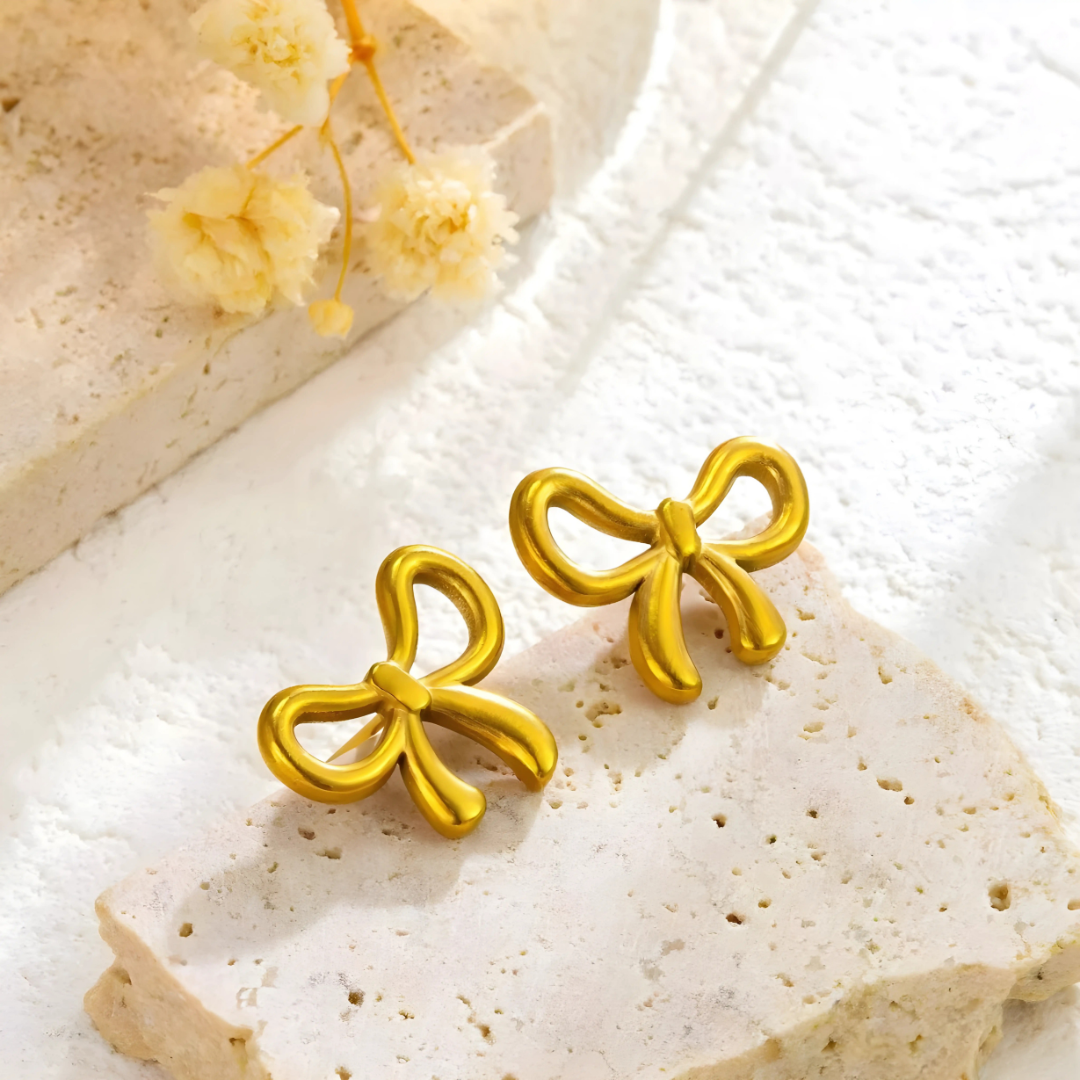 Bow Butterfly Gold Jewelry Set Elegant Fashion Accessories