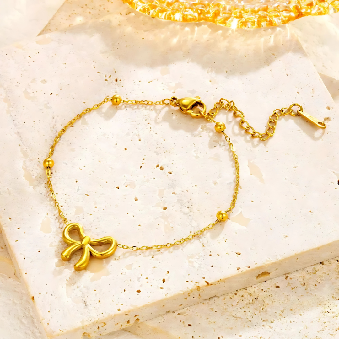Bow Butterfly Gold Jewelry Set Elegant Fashion Accessories