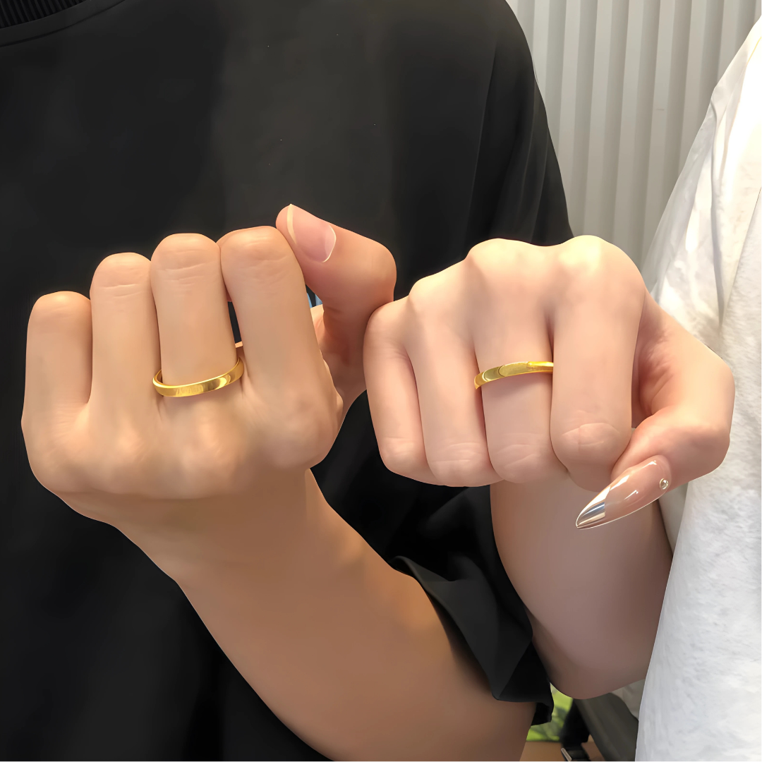 Unisex Cat Eye Couple Ring – Stainless Steel Korean Fashion Ring for Men & Women