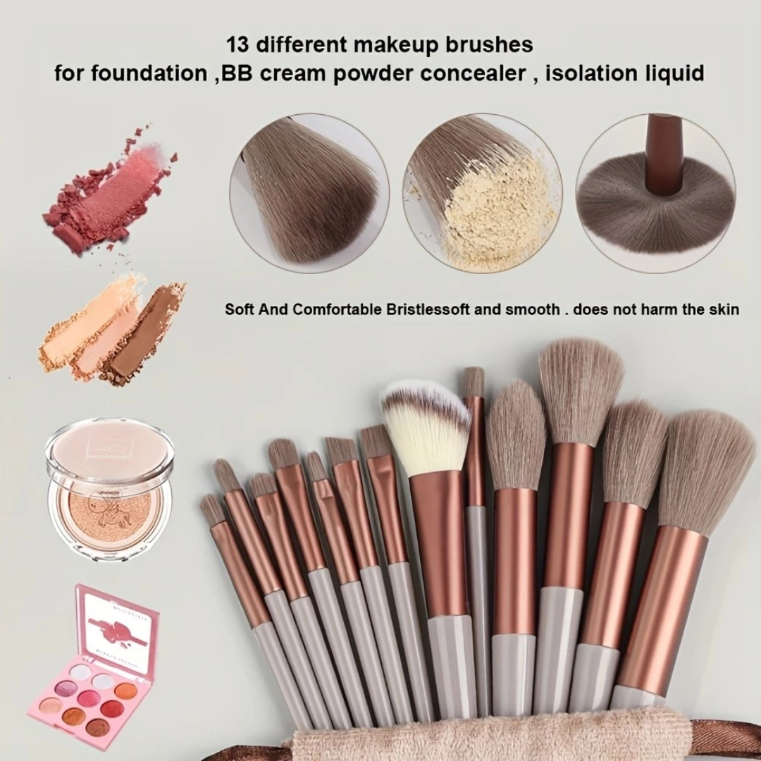 Makeup Brush Set for On-the-Go Beauty