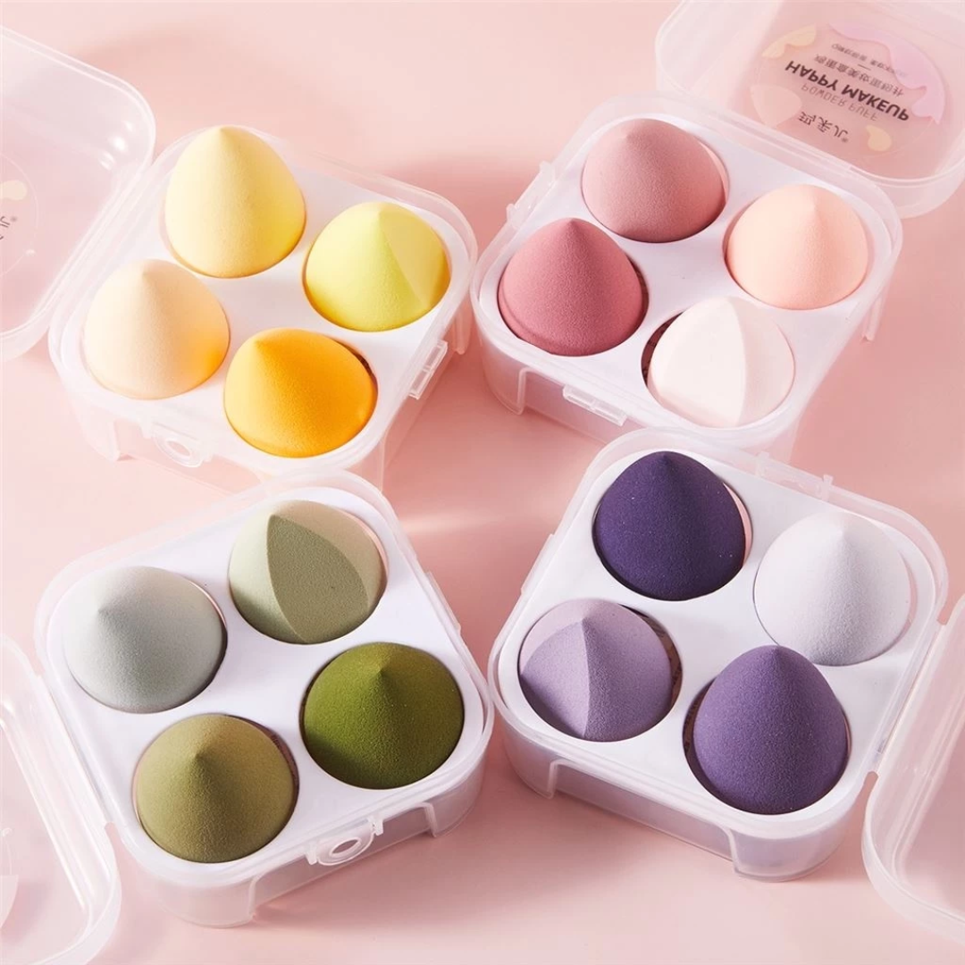 4Pcs Makeup Sponge & Powder Puff Set