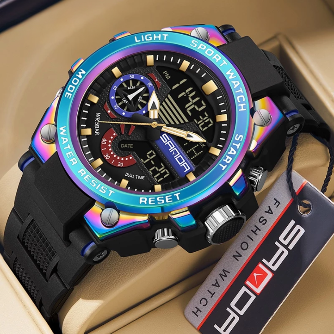 Men's Digital Fashion Waterproof Outdoor Sports Multifunctional Electronic Watch