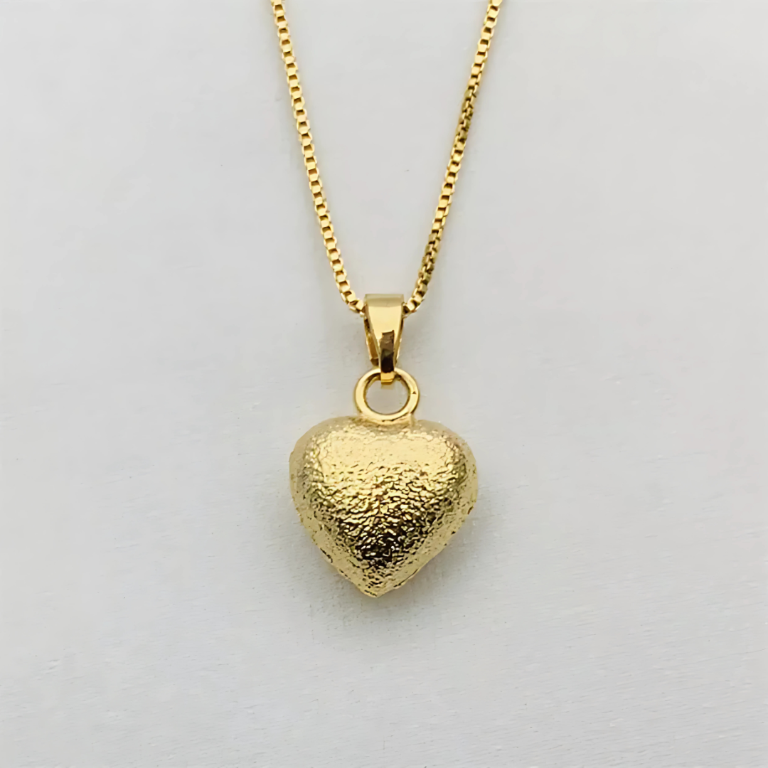 24K Bangkok Gold Heart Necklace for Women